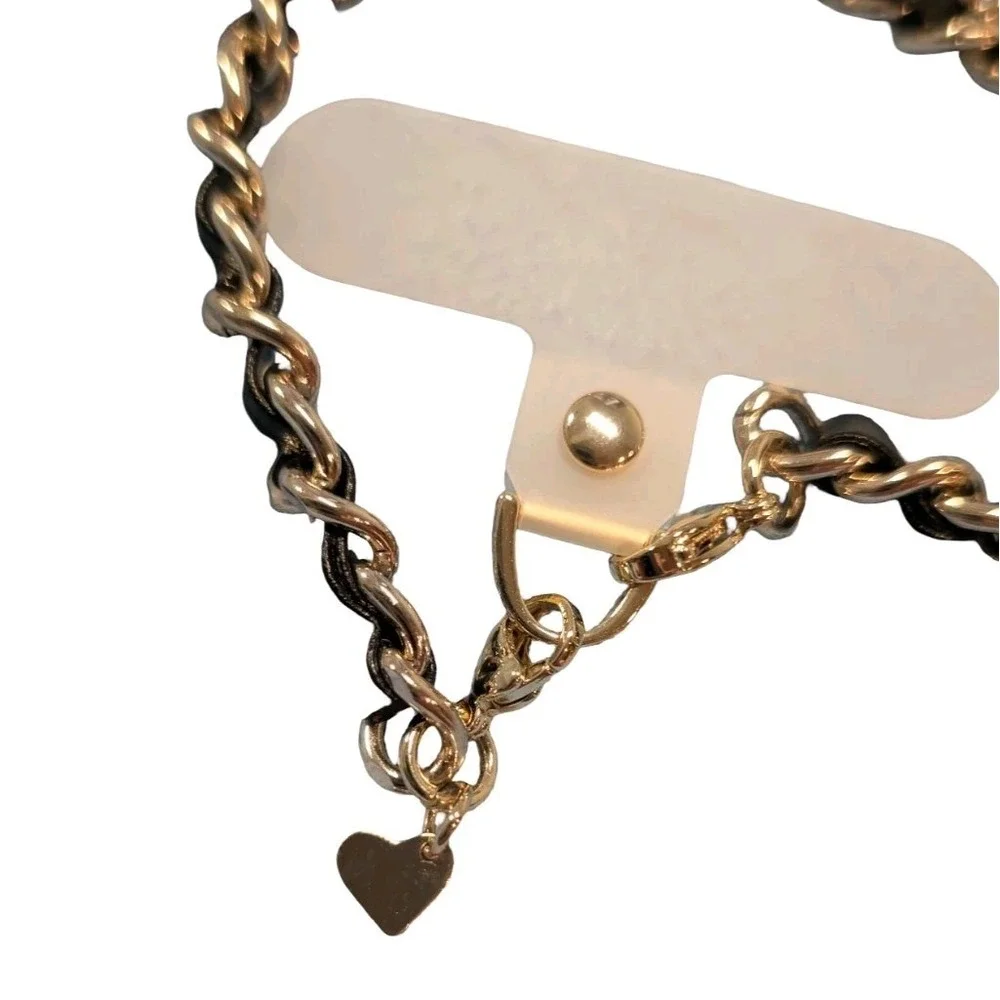 B9-P VELVET CAVIAR - Phone Charm‎ Wristlet - Black Leather/Silver ⬇️